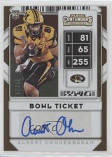 2020 Contenders Draft Picks College Bowl Ticket /99 Albert Okwuegbunam Auto 04uh