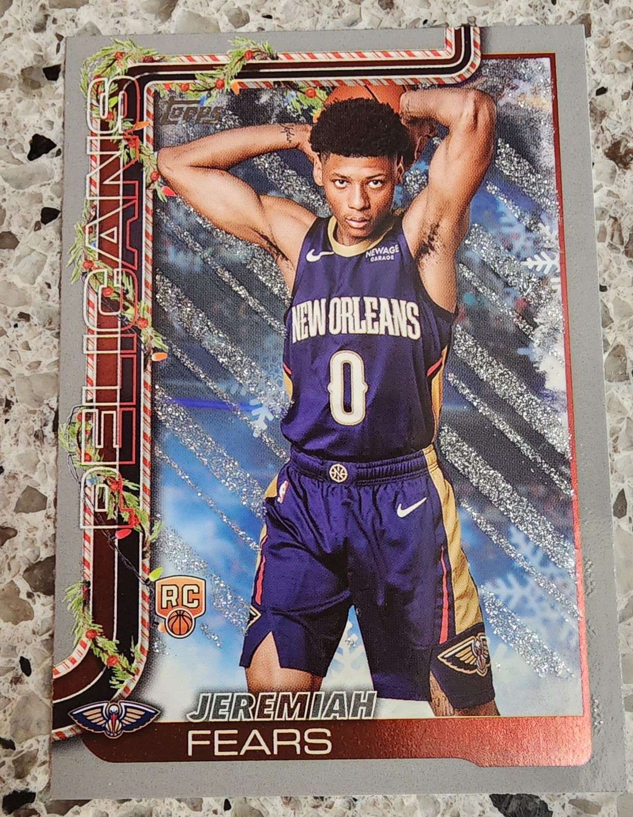 2025-26 Topps Holiday - Jeremiah Fears #H167 Holiday Silver Glitter (RC)
