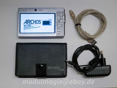 Archos AV500 100GB   tragbarer Media Player   mit Tasche, Netzteil & USB Kabel