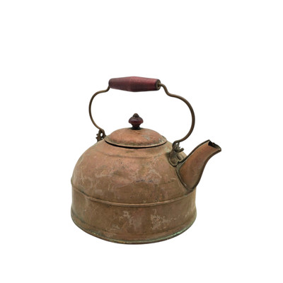 Vintage Copper Tea Kettle Decor Primitive Patina