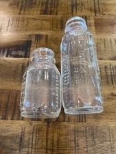 Vintage 1940s Evenflo Pyrex Glass Baby Bottles 8 Oz  4 Oz. Set Of 2 Made USA