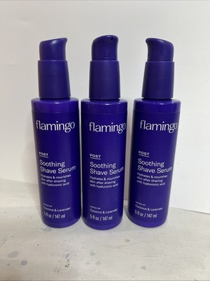 THREE BOTTLES of Flamingo Women's Post-Shave Soothing Body Serum - 5 fl oz Ea.
