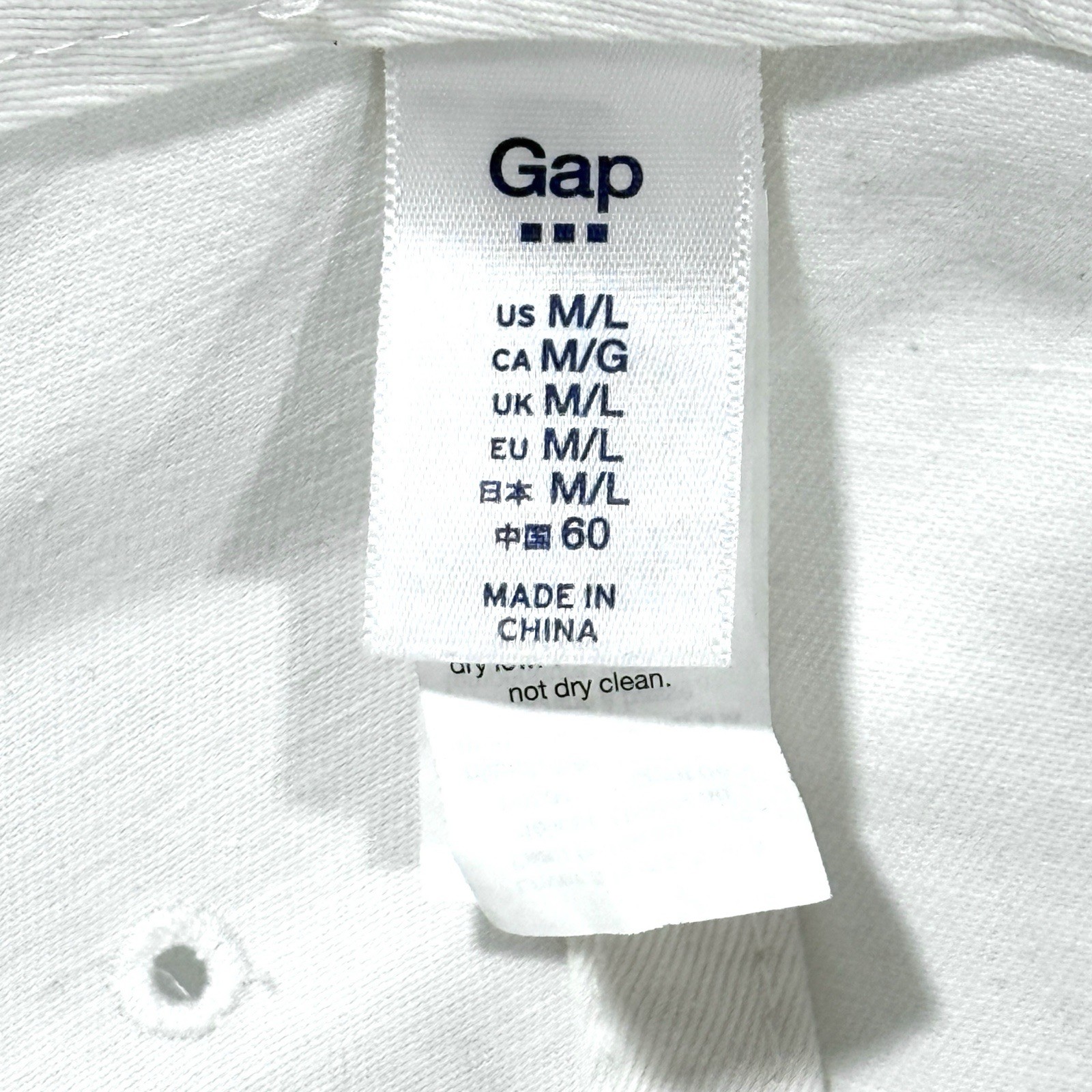 GAP Hat Cap Strap Back Medium Large White Gray Em… - image 4