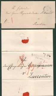 2 Faltbriefe Mecklenburg Schwerin Ludwigslust 1833 und um 1860