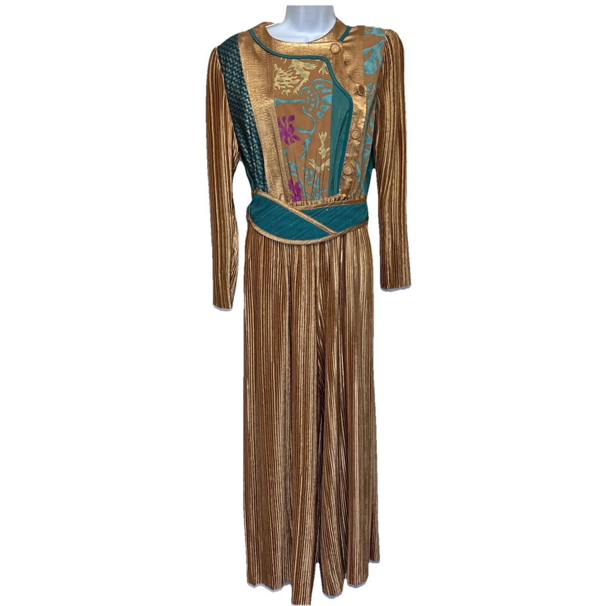 80’s JEANNE MARC ロングワンピース　ドレス Vintage 80s Jeanne Marc Dress | Novelty Print Long Sleeve, Size 8