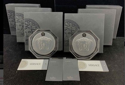 Rosenthal Versace Lumiere Medusa Coasters - A Pair New in Box - 3 Pr Available