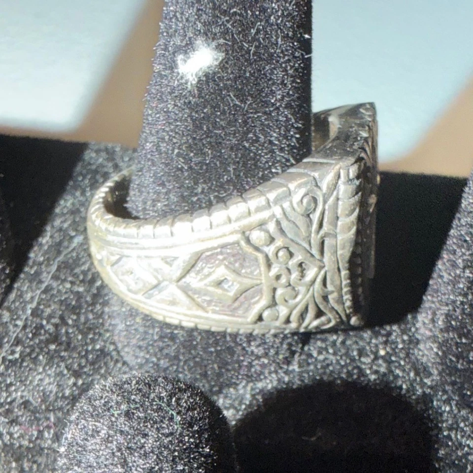 Scott Kay Hombre Plata Esterlina Flor de Lis Diseño Cruz (Talla 12) Foto 3 de 4