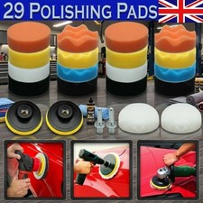 Polishing Sponge Head 29x Car Buffing Wheel Soft Mop Pad Drill Kit Attachment UK