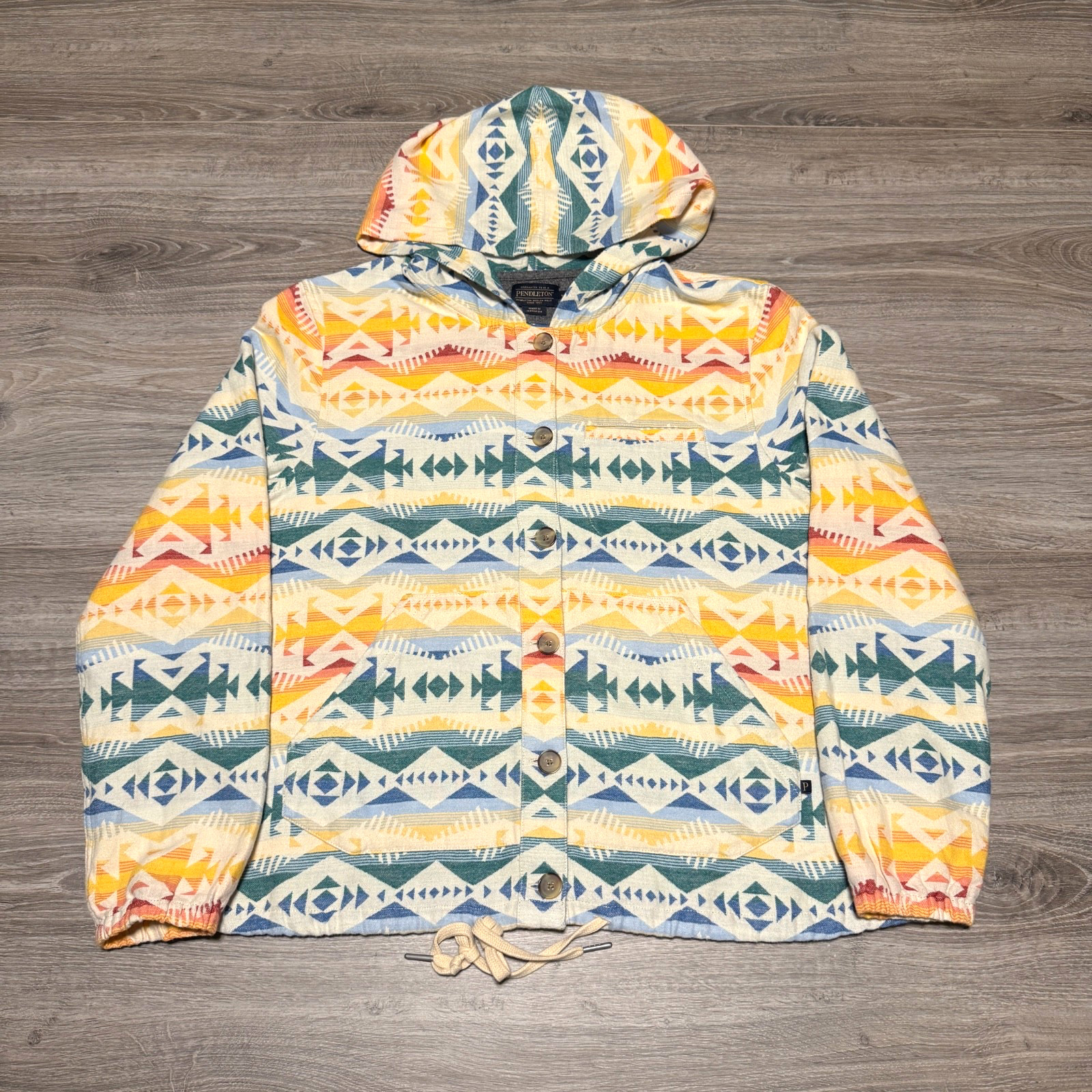 Pendleton Button Front Hoodie Jacket Large Soft S… - image 1