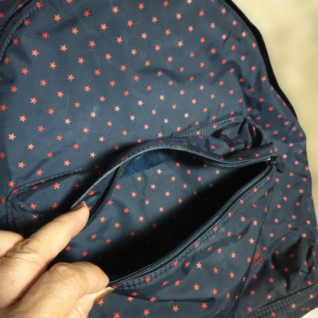 Porter Star Pattern Navy Backpack Nylon Front Poc… - image 3