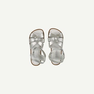 Salt Water Sandals Girls Silver Leather Flat Open toe Sandals Size UK 13
