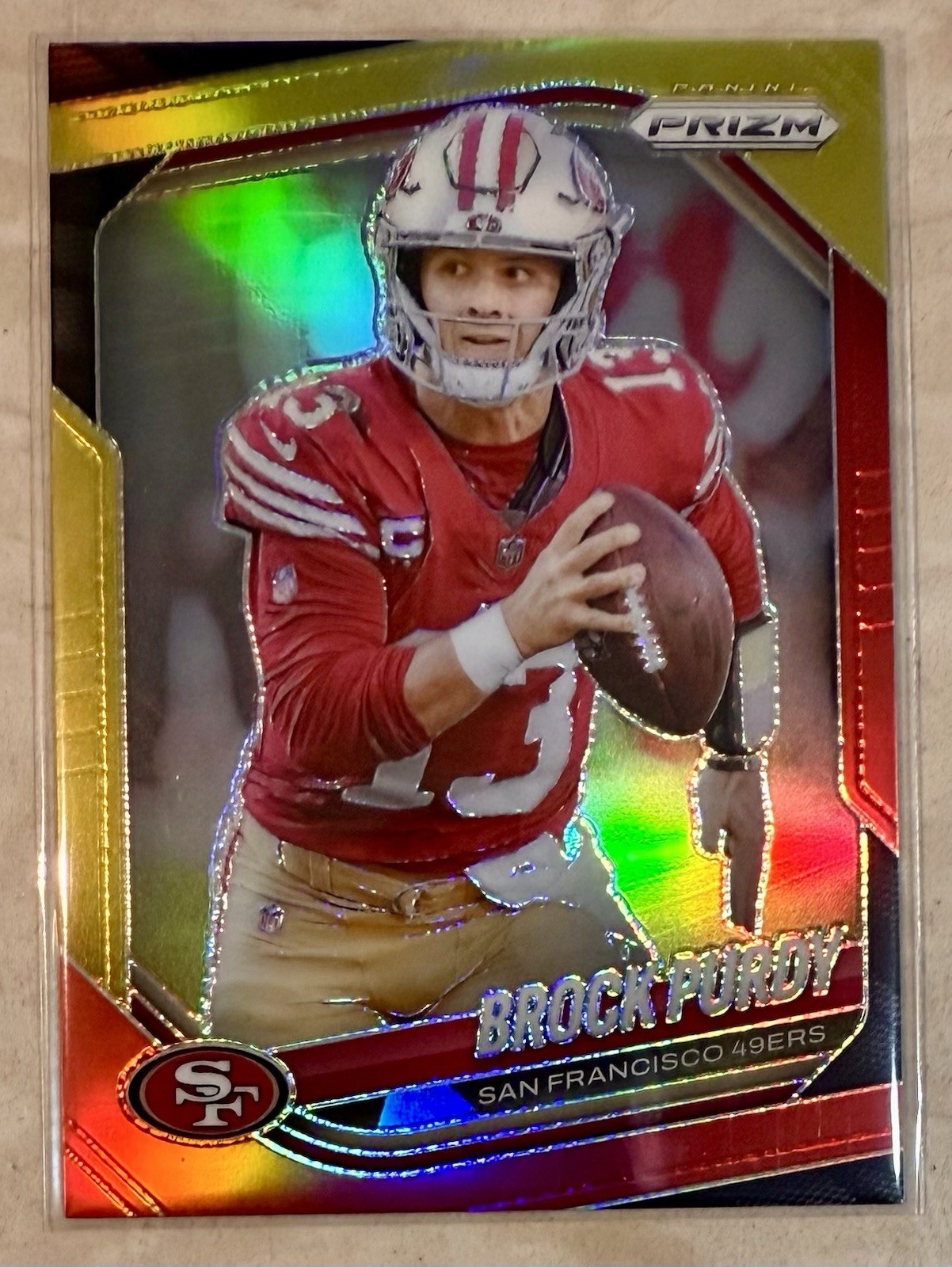 2025 Panini Prizm - Brock Purdy #255 Red & Yellow Prizm /44