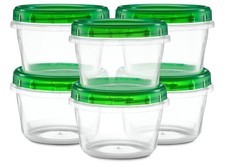 4 Ounce 10 Pack Twist cap Containers Clear Bottom With Green Top Screw on L B1