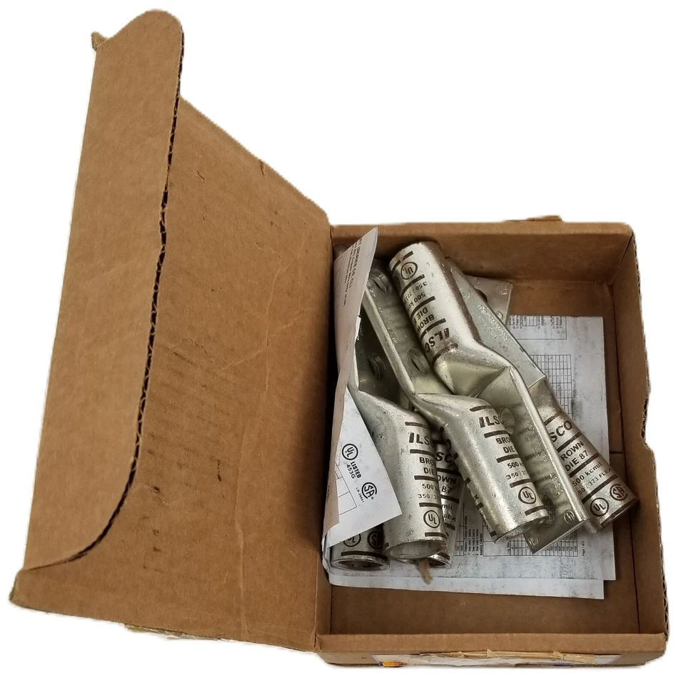 6 ILSCO CLND-500-12-134 Compression Lug Connectors Two Hole Brown Copper NEW - Image 2 of 4