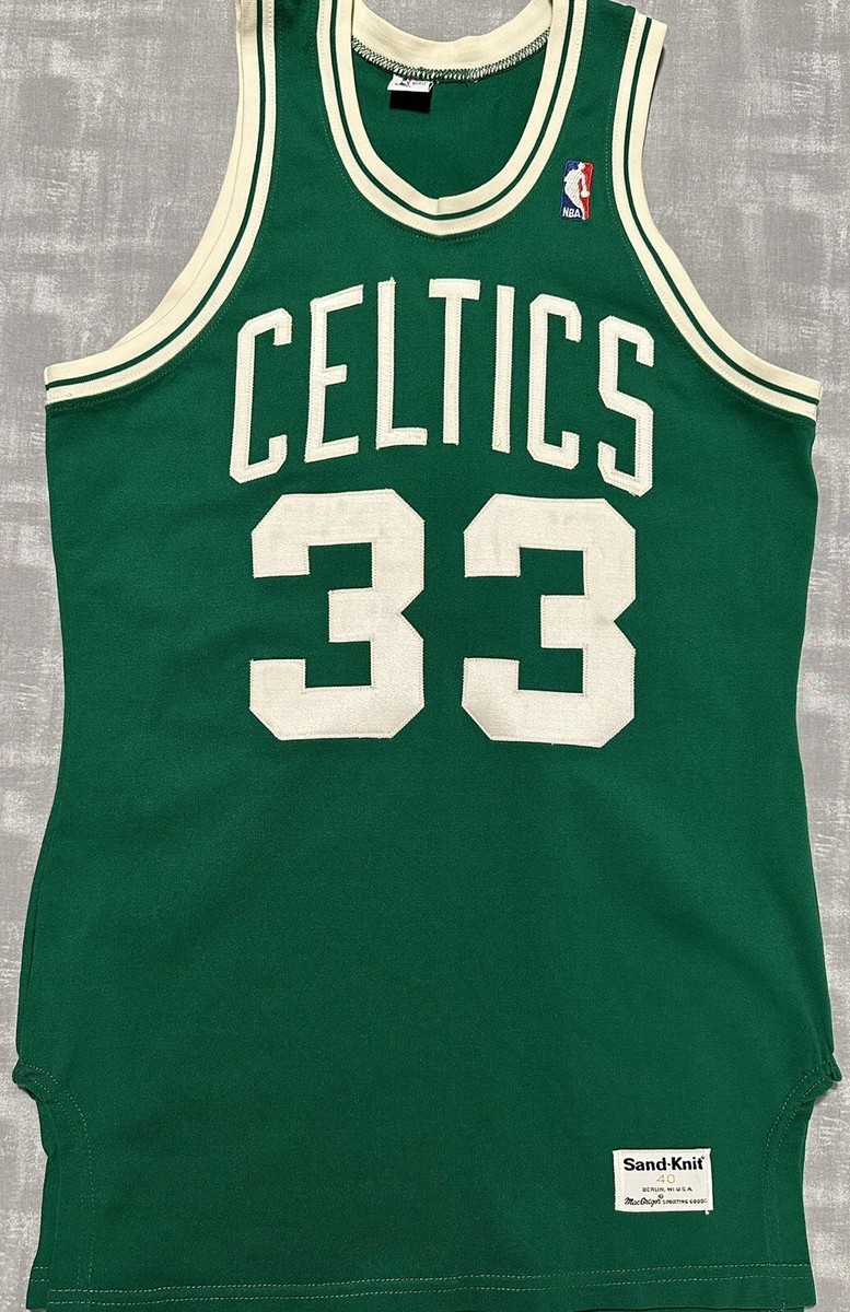 Authentic Vintage Sand Knit NBA Boston Celtics Larry Bird