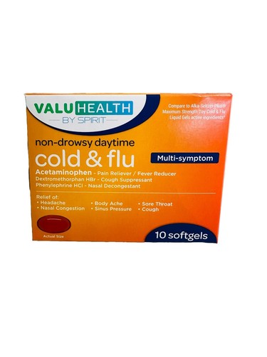 Value Health Non-Drowsy Daytime Multi-Symptom Cold/Flu Relief 10 Softgels - 第 2/4 張圖片