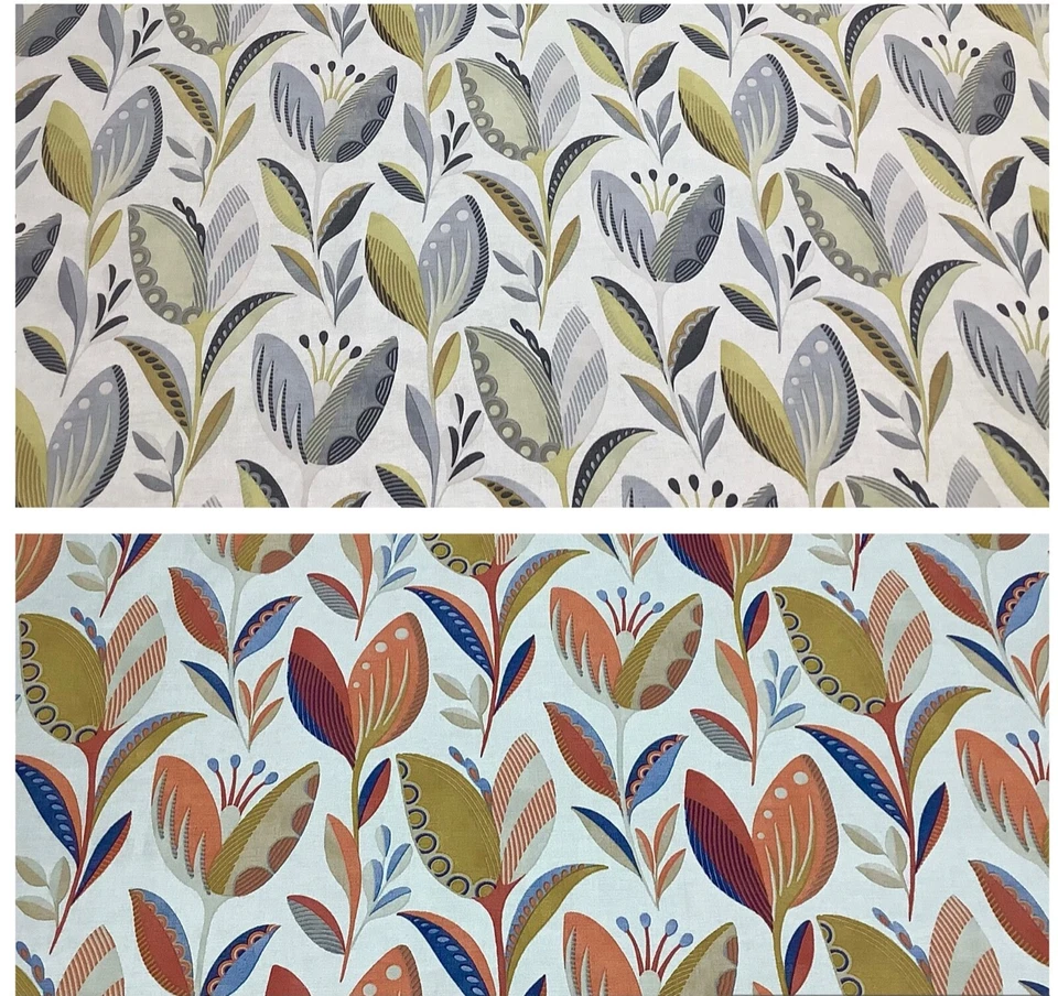 Fryetts LEON Floral Cotton Fabric.Upholstery/Curtains/Crafts/Cushions