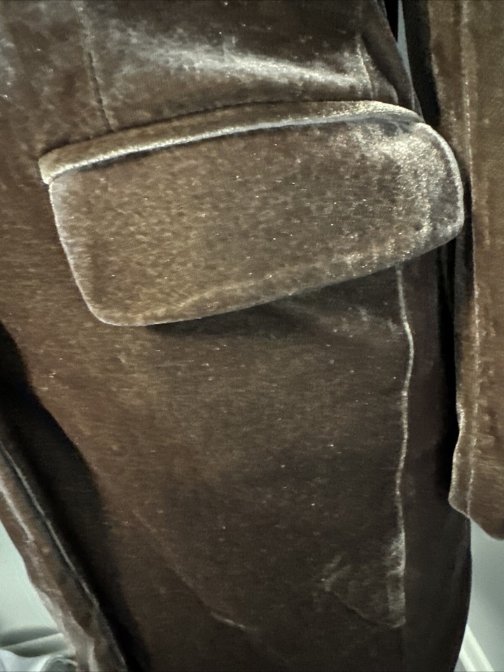 Mystree Brown Velvet 1Button Coat Jacket Women’s Small Lined Pockets