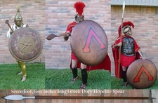 8 Foot + Greek Hoplite Dory Spear Oak Iron Blade Butt Hasta Pike Javelin Phalanx