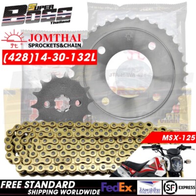 JT Front + Rear Sprocket, DID Chain 428-14-30-132L For GROM-MSX125, MSX-SF