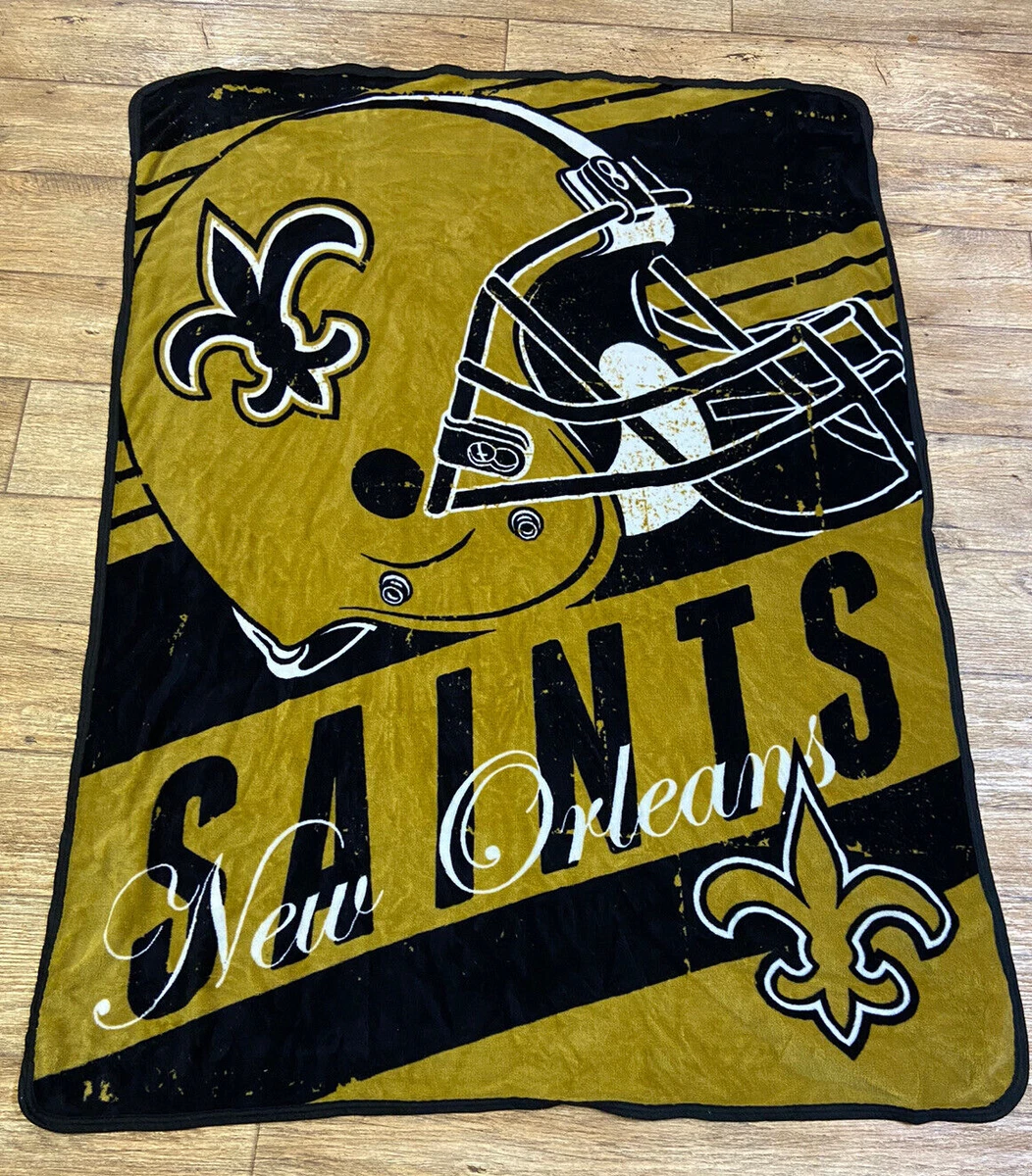 New Orleans Saints Helmet Throw Blanket 56 x 41 fleur de lis eBay