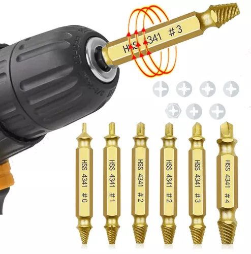 Juego de Extractor de Tornillos Despojado Daño Roto Perno Removedor Broca Kit de Herramientas de Mano - Imagen 2 de 11