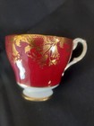 PARAGON Maroon Red Cup Saucer  Gold Harebell Gilt Filigree Floral Bouquets Eng. — photo 6