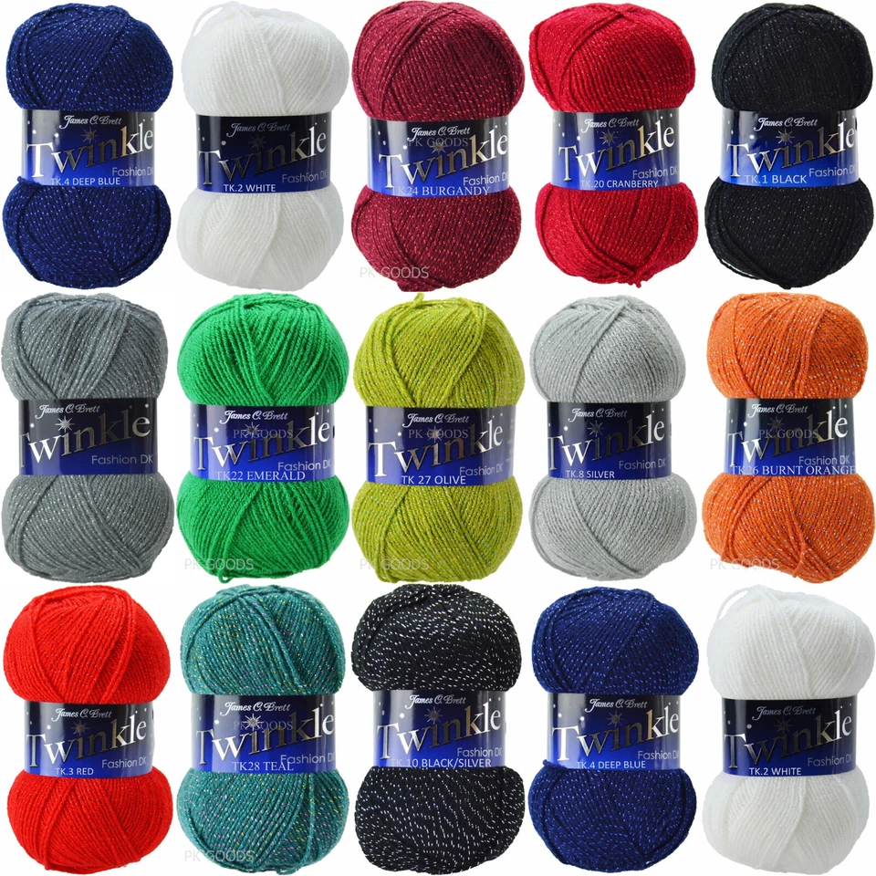 James C Brett Twinkle DK All Colours Double Knit Knitting Wool Free Postage
