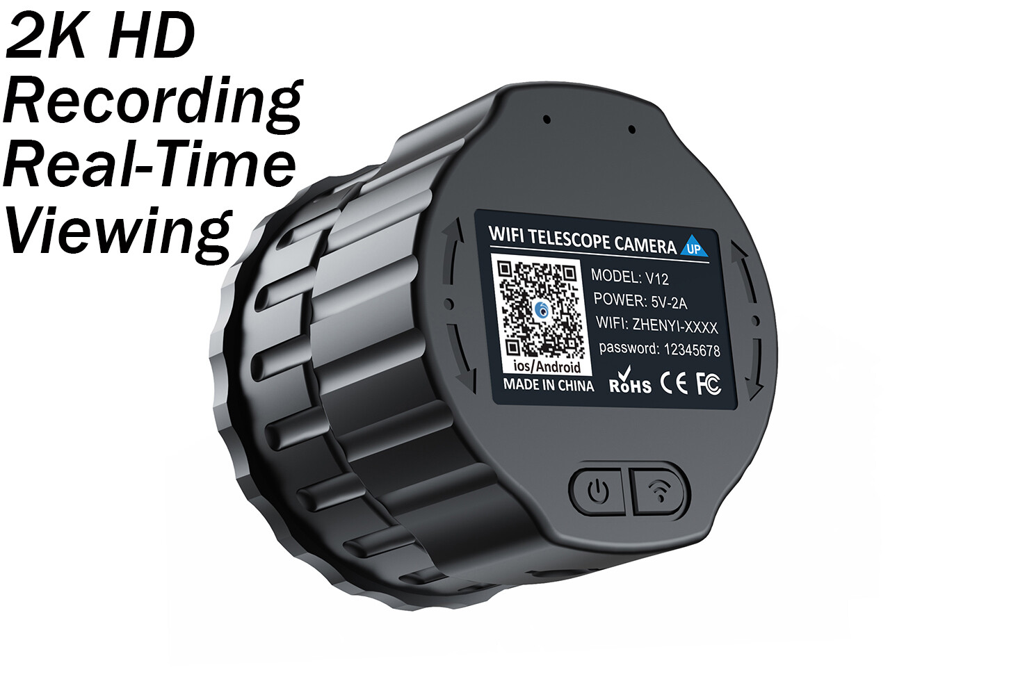 2K HD Recording WiFi Electronic Eyepiece Spotting Scope Camera For Bird Watching