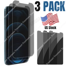 3Pack Anti Spy Tempered Glass Screen Protector Lot For iPhone 12 Pro Max 12 Mini