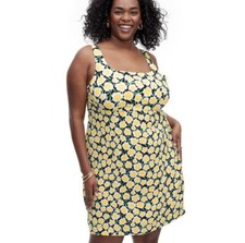 DVF For Target Yellow Poppy 90’s Mini Shift Dress Size 18