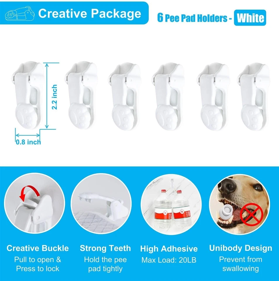 6-Pack Dog Pee Pad Holder with Walls - Secure Indoor Potty Training Solution - Image 4 of 4