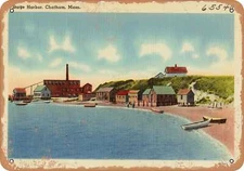 METAL SIGN - Massachusetts Postcard - Stage Harbor, Chatham, Mass.