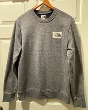 The North Face Heritage Patch Mens Crew Neck Sweatshirt Sz Medium Heather Gray