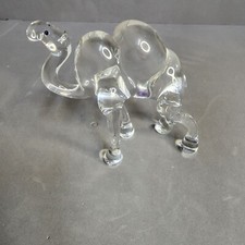 Hand Blown Glass Camel Figurine Clear Animal Figure Desert Black Eyes 