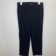 Liz Claiborne Womens Size 6 Black Flat Front Pull On Slacks Dress Pants