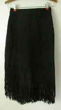 Western Suede Fringe Skirt midi women's Small Pioneer Wear 8 USA Leather