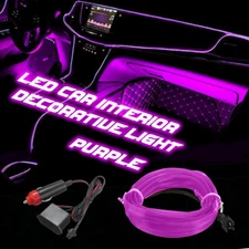 6.5FT Purple Car Interior Atmosphere Wire Strip Light LED Decor Lamp Accessories