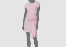 $120 Monrow Women Pink Tucked-Front Short-Sleeve Tee Dress Size XS