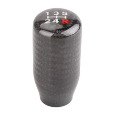 5 Speed Universal Real Black Carbon Fiber Manual Gear Shift Knob Shifter Lever