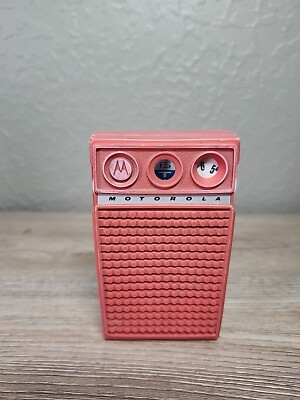 Vintage Orange Motorola 6 T Transistor Pocket AM Radio XP19 Works - TESTED READ