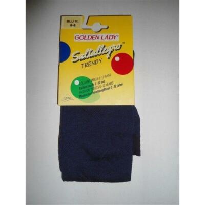 MODE STRUMPFHOSE GOLDEN LADY TRENDIGE SOCKEN SCHNEE MÄDCHEN GR. 6/8 JAHRE BLAU M.