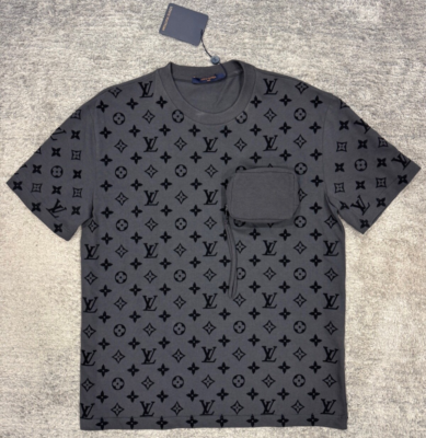 Louis Vuitton SS20 Velvet Monogram Black Logo Zip Pocket Short