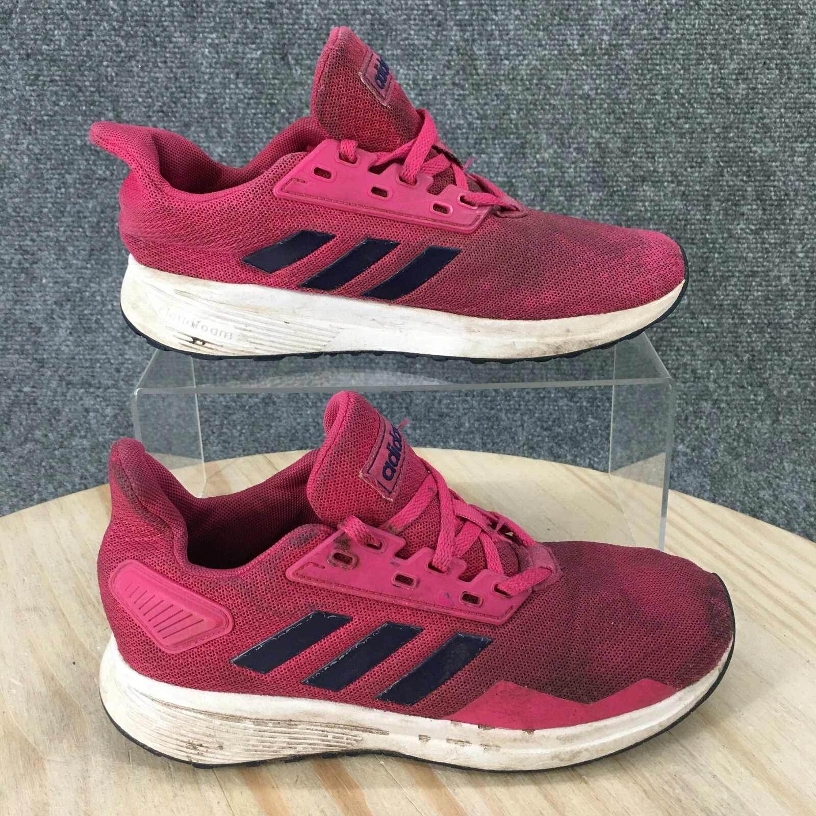 Scarpe Adidas Youth 3 Duramo Running Sneakers Rosa Maglia Punta Tonda Bassa F35102