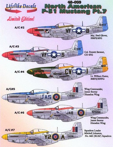 Lifelike Decals 1/48 NORTH AMERICAN P-51 MUSTANG Fighter Part 7 - Picture 1 of 5