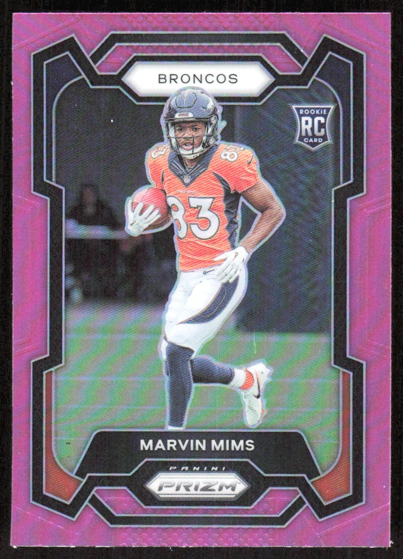 2023 9452B Panini Prizm Rookie PINK PRIZM Marvin Mims Rookie Denver Broncos #327