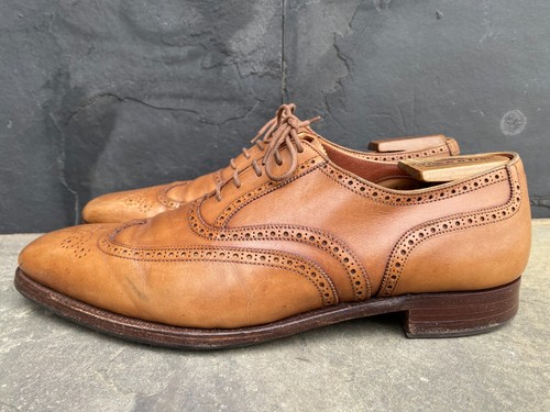 George Cleverley Tan Brown Leather Oxford Brogue Shoes Men's UK 9.5 E | US 10.5 - Picture 5 of 10