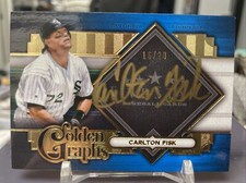 2022 Topps Five Star Carlton Fisk Golden Graphs Auto Blue #16/20 White Sox