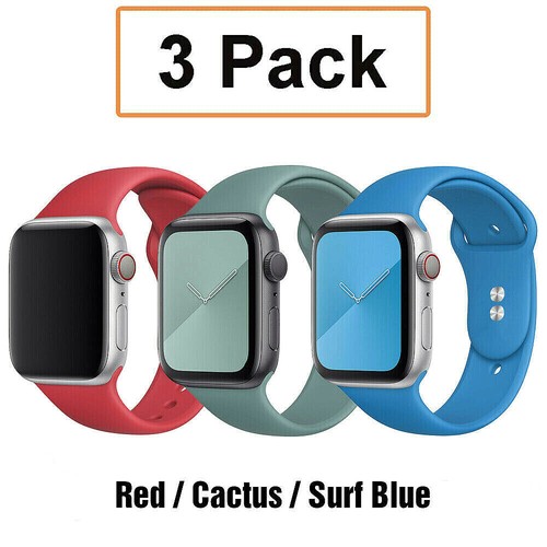 3-Pack Silicone Sport Band Strap For Apple Watch 38/40/42 44mm 7 6 5-1 iWatch SE - Picture 4 of 30