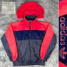 Vintage 1990 s ADIDAS Retro Spell Out Hot Pink Color Block Nylon Windbreaker M